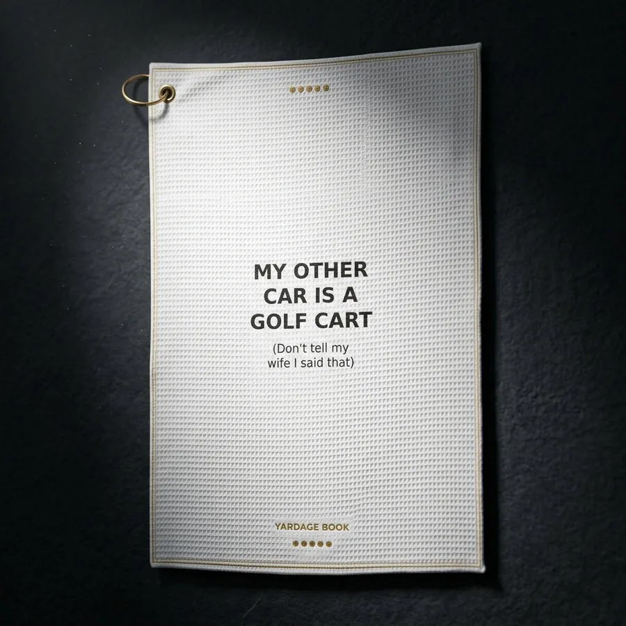 My Other Car Is A Golf Cart golf towel by Yardage Book
