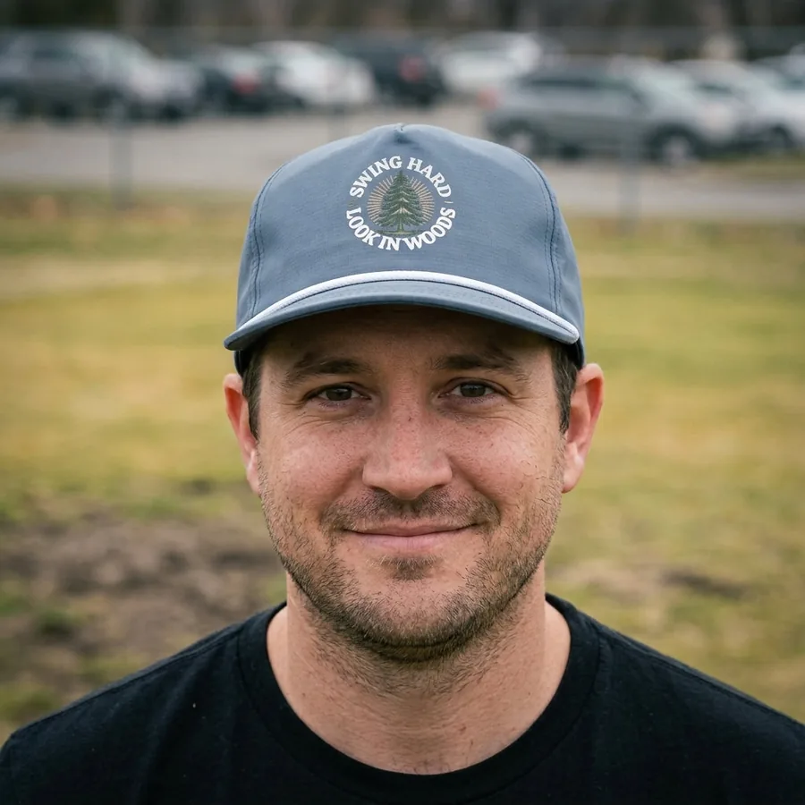 Swing Hard, Look in Woods rope hat by Yardage Book